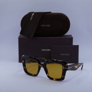 Tom Ford FT1157 52E Esme Square Sunglasses - Dark Havana/Brown
